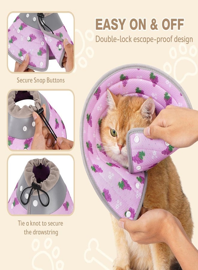 Avont Cat Cone Collar Soft to Stop Licking, Adjustable Foldable Lightweight Kitten Recovery Collar After Surgery for Small Dogs, Elizabeth Cone of Shame Alternative -Grape(S) - Image 3